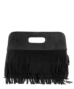 Fringe Clutch Bag BA350111 BLACK